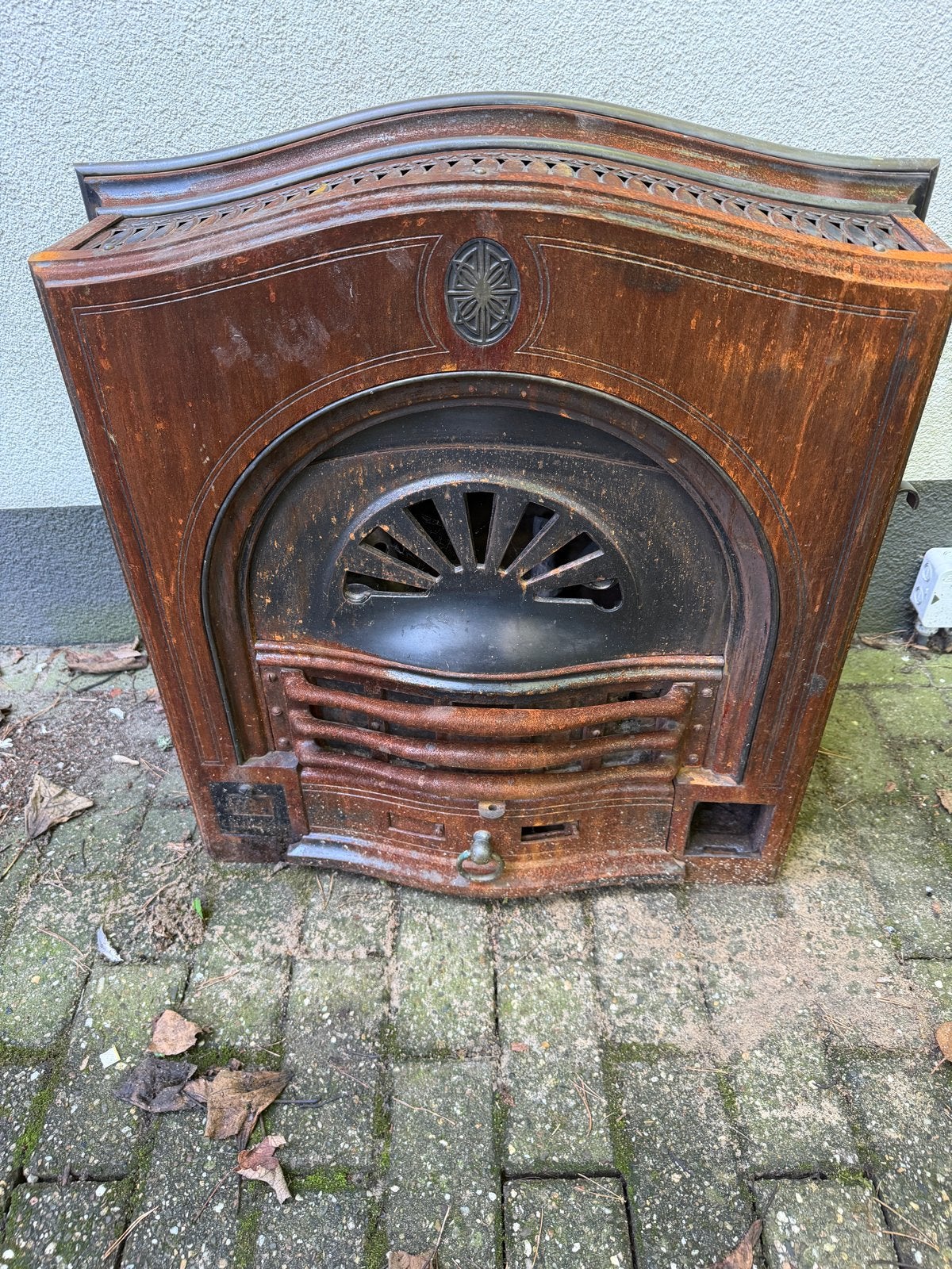 Antieke gaskachel - Decoratieve gietijzeren kachel, Ophalen of Verzenden