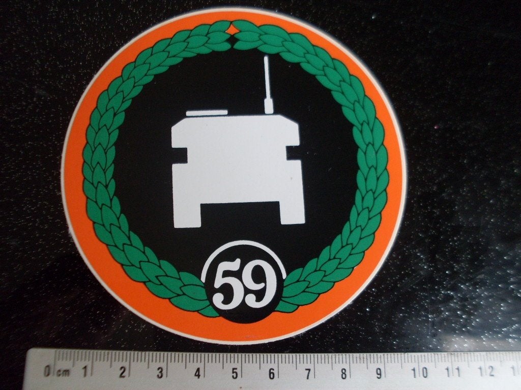 sticker 59 tankbataljon logo embleem wapen tankbat, Verzenden, Zo goed als nieuw, Bedrijf of Vereniging