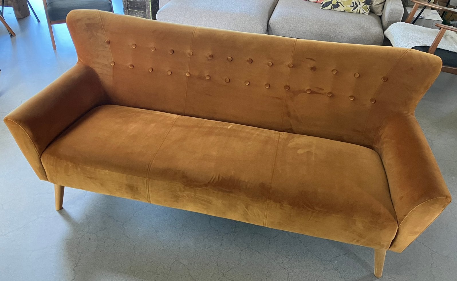 3 zits bank retro fluweel van sofacompany, Ophalen, 150 tot 200 cm, Driepersoons, 75 tot 100 cm