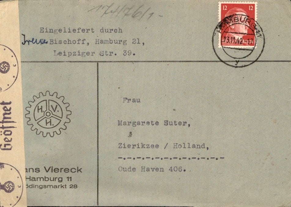 Derde Rijk - Zierikzee - 1942, Verzenden, Envelop