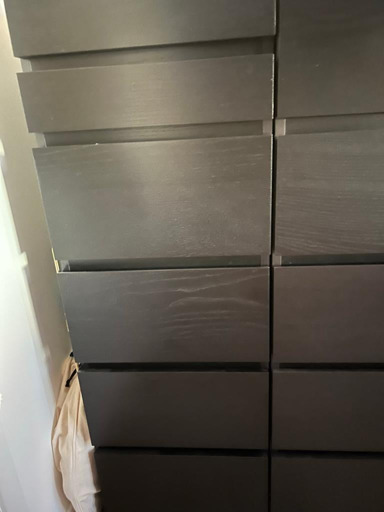 IKEA MALM Ladekast zwartbruin met spiegel, 40x123 cm, Ophalen, Minder dan 50 cm, Gebruikt, 5 laden of meer