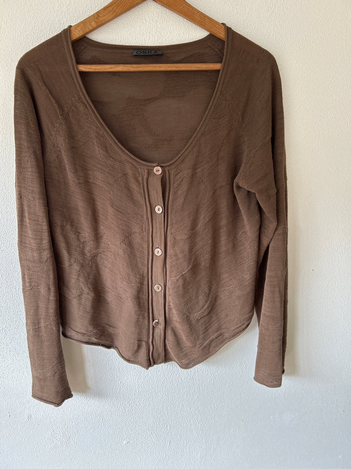 OSKA Bruin Gebreid Vest - Maat 2, Kleding | Dames, Ophalen of Verzenden, Gedragen, Maat 42/44 (L), Overige kleuren
