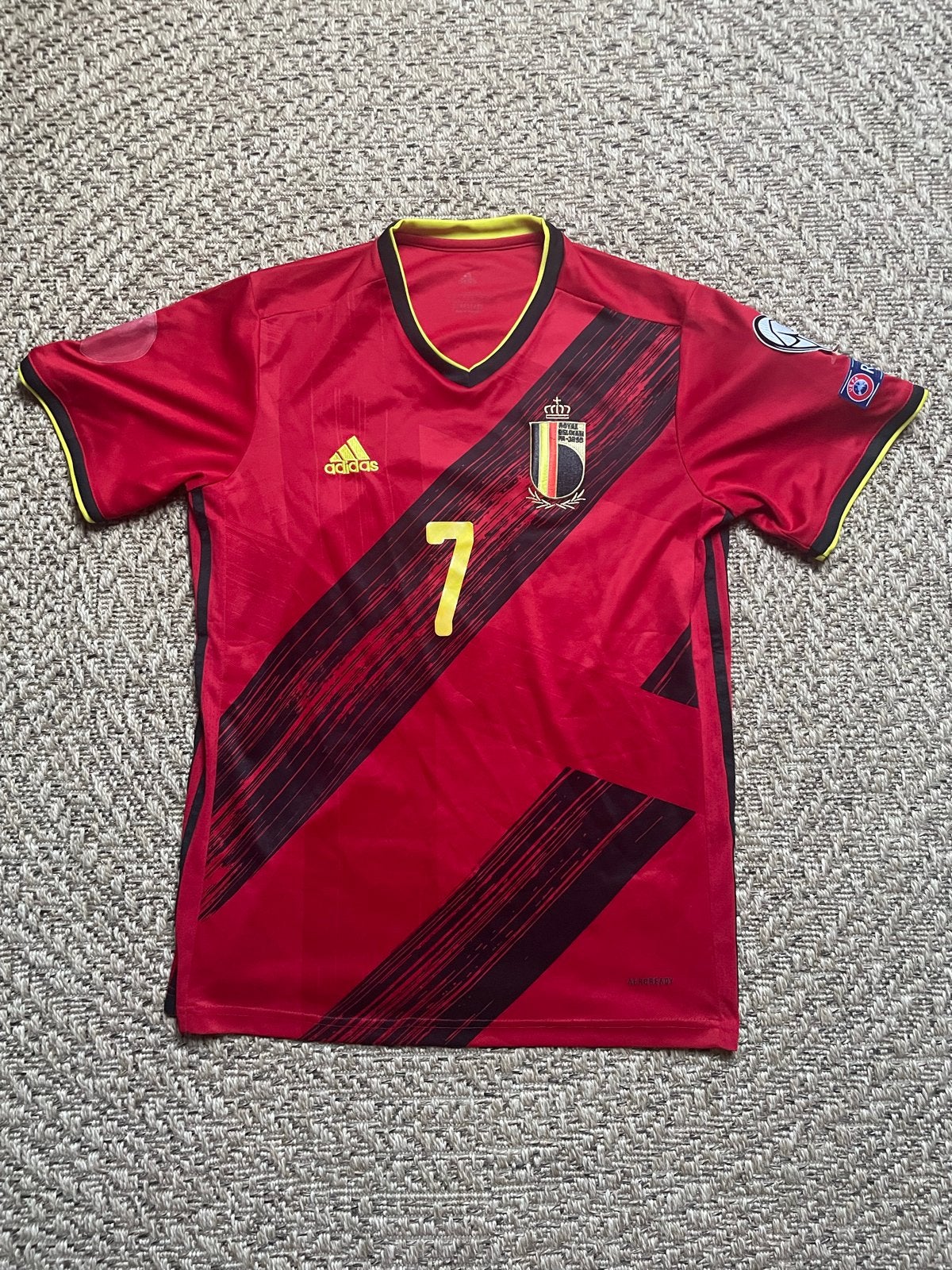 Rood België voetbalshirt De Bruyne #7 - Maat L, Maat L, Verzenden, Gebruikt, Shirt
