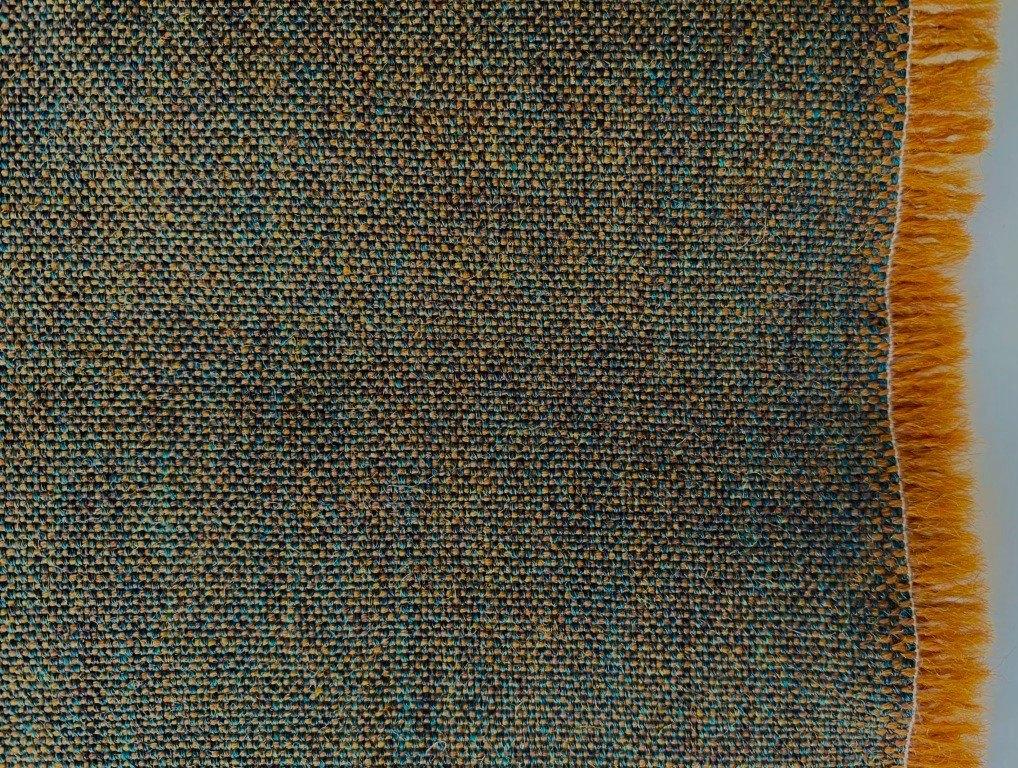 Kvadrat Remix 3 954; petrol + burnt orange; meubelstof, Wol, 120 cm of meer, Oranje, Ophalen of Verzenden