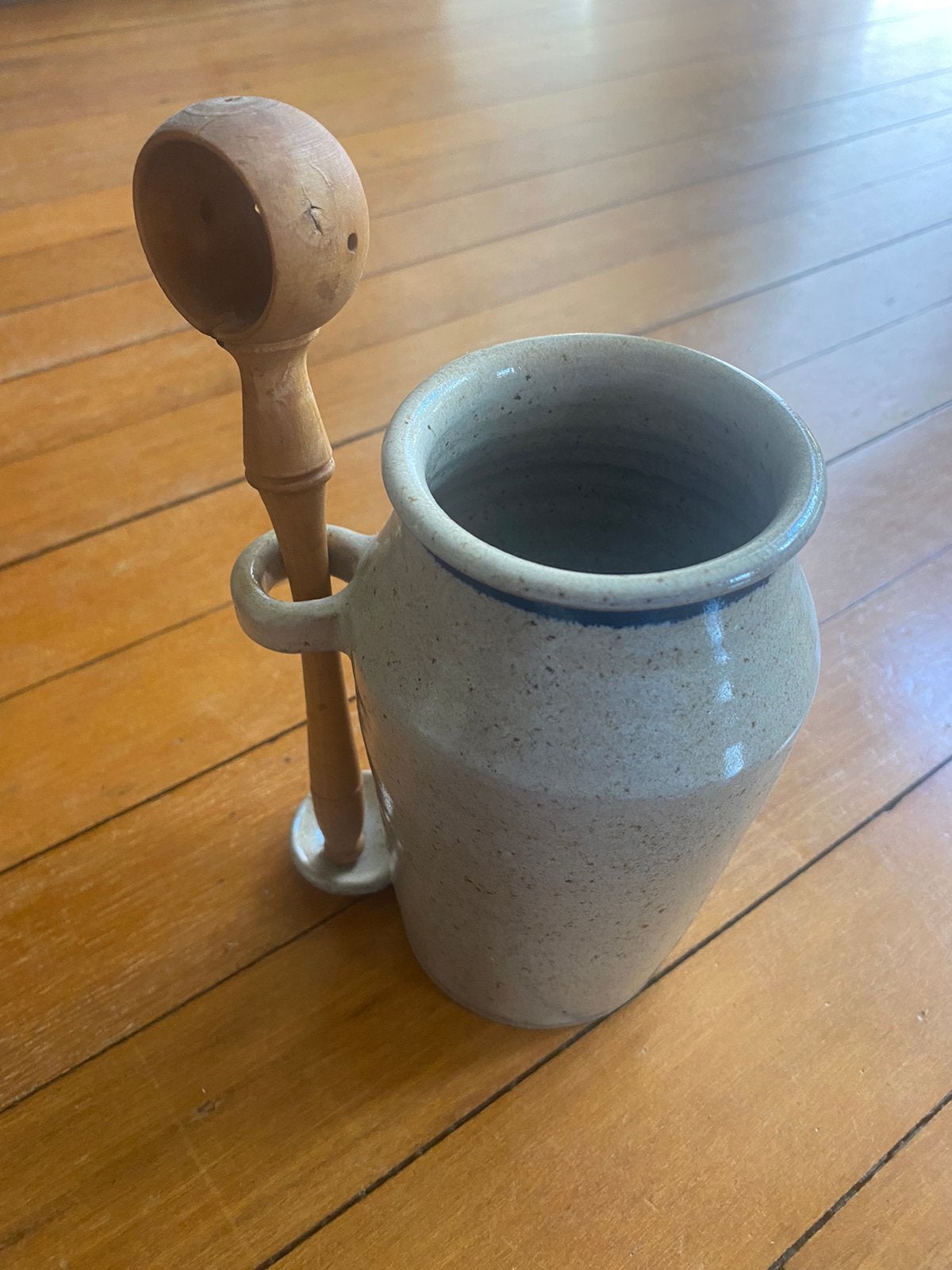 Gres pot olijven pot + lepel, Verzenden
