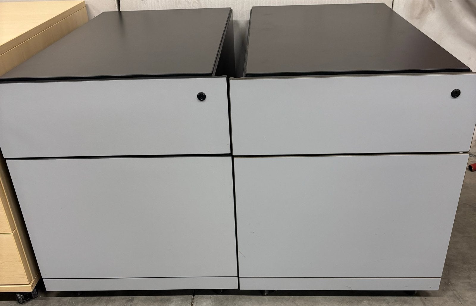 Set van 2 bureau ladekasten met 2 laden, Huis en Inrichting, Kasten | Ladekasten, Ophalen, Gebruikt, 1 of 2 laden, 50 tot 100 cm