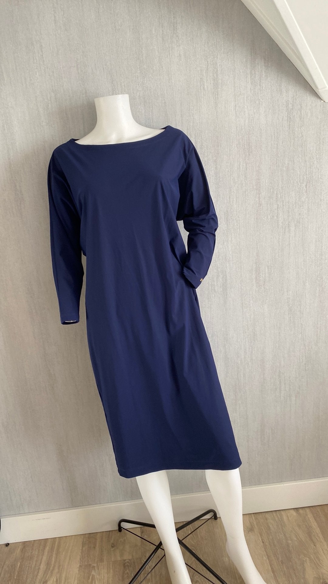La dress by simone travel jurk, Maat 38/40 (M), Blauw, Ophalen of Verzenden, Zo goed als nieuw