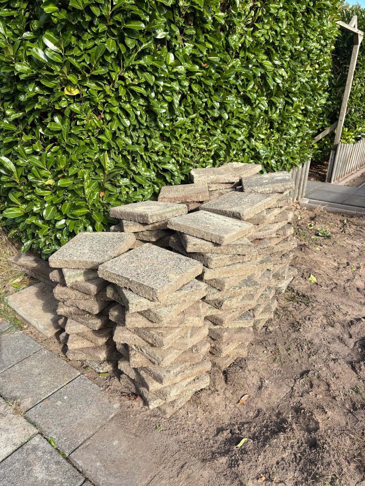 Grindtegels 30x30 cm - Gebruikt, Ophalen, Gebruikt, Grind, Terrastegels