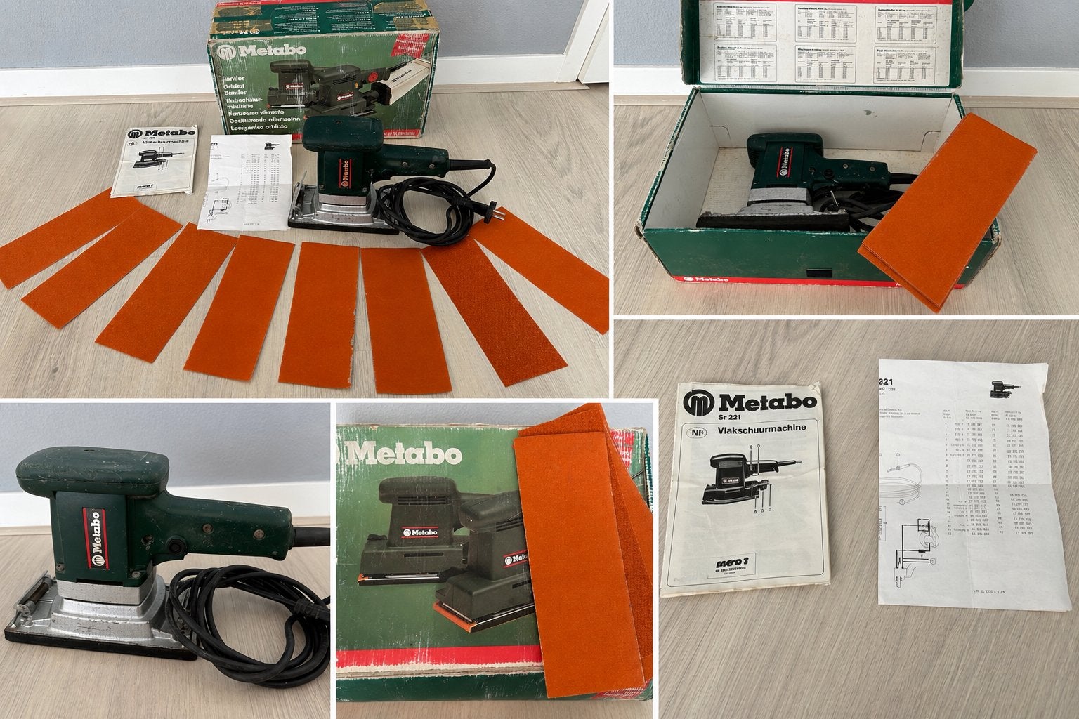 Metabo vlakschuurmachine schuurmachine + doos boekjes, Ophalen, Zo goed als nieuw
