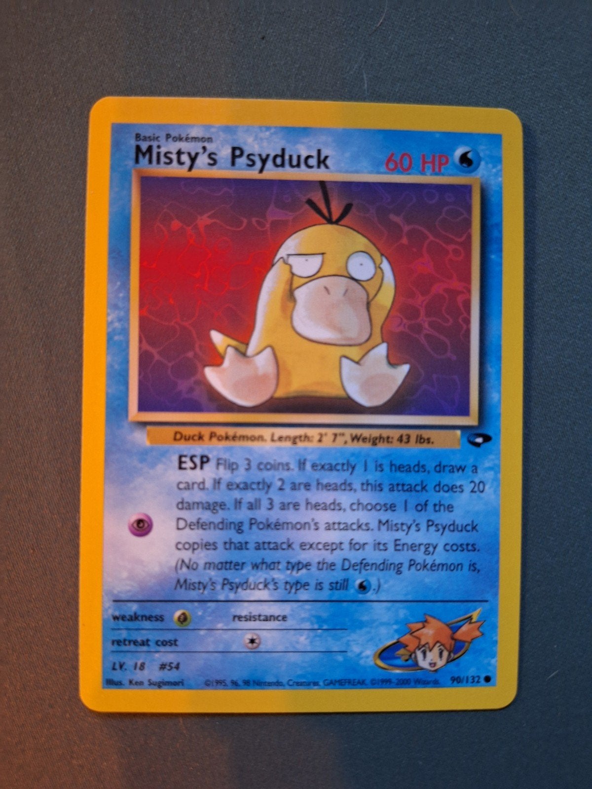 Pokémon Misty's Psyduck 90/132, Ophalen of Verzenden, Zo goed als nieuw, Losse kaart