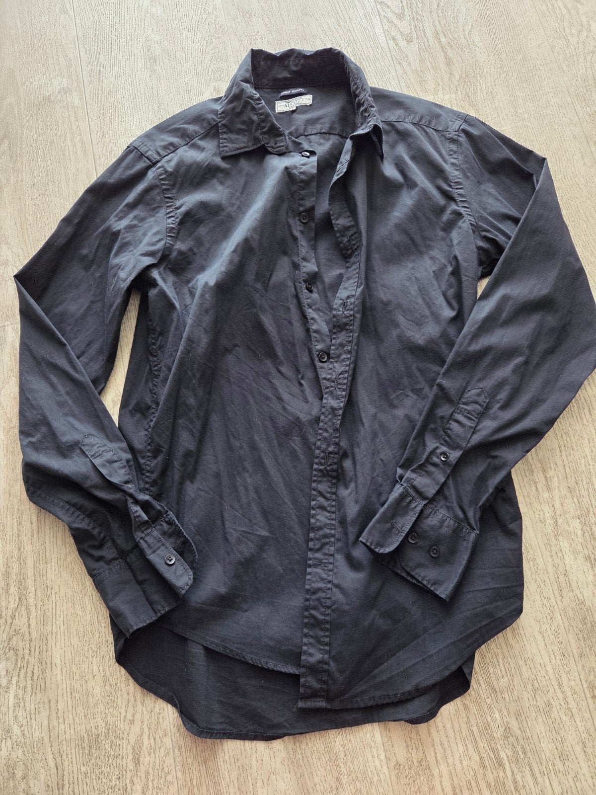 zwart overhemd met lange mouwen maat L, Kleding | Heren, Ophalen of Verzenden, Zo goed als nieuw, Zwart, Halswijdte 39/40 (M)