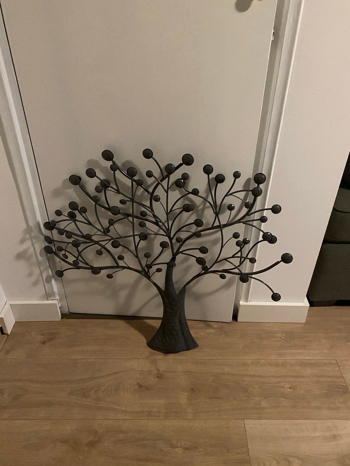Metalen wanddecoratie boom - Modern design, Ophalen, Zwart, Zo goed als nieuw, Metaal