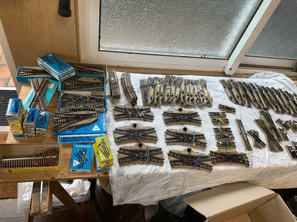 Marklin HO  Gigantische handelspartij  M Rail en wissels, Wisselstroom, Gebruikt, Rails, Ophalen of Verzenden