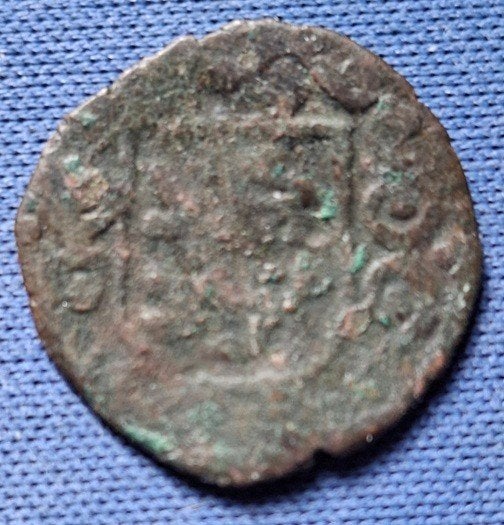 1 duit (fri cir) 1621 Km 22 heerschap Reckheim, Ophalen of Verzenden, Vóór koninkrijk, Overige waardes, Losse munt