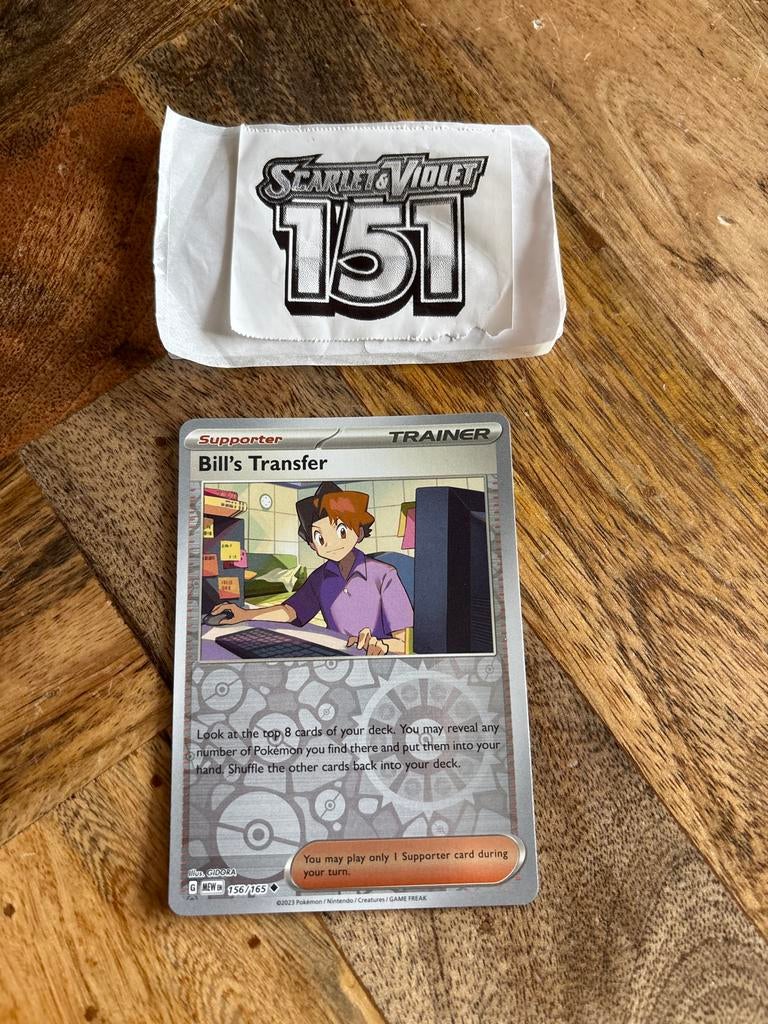 Pokémon TCG: Bill's Transfer Trainer Kaart 156/165, Ophalen of Verzenden, Zo goed als nieuw, Losse kaart