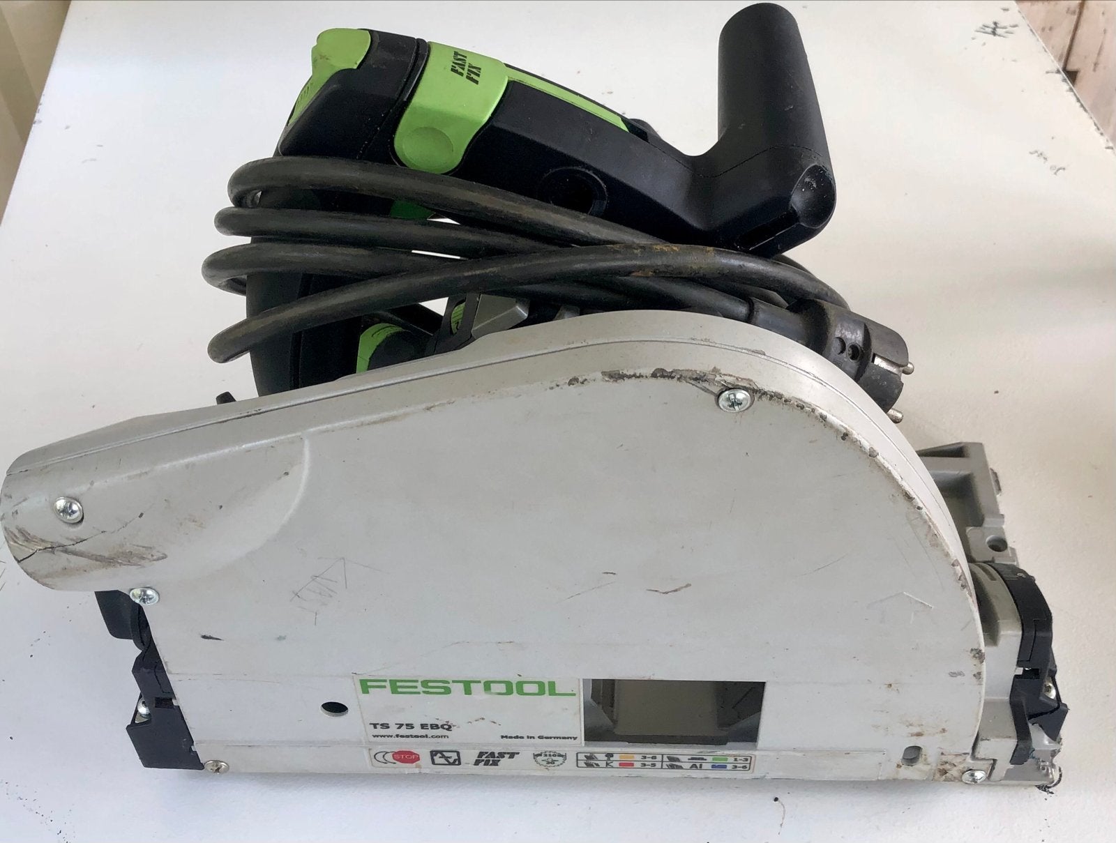 Festool TS 75 EBQ invalzaag voor onderdelen of reparatie, Gebruikt, Invalzaag, 70 mm of meer, Ophalen of Verzenden