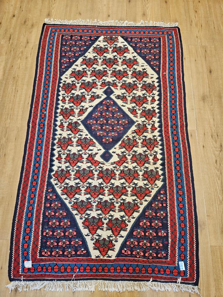 Vintage handgeweven perzische kelim 183x104, Huis en Inrichting, Stoffering | Tapijten en Kleden, Info@SlatsAntiek.nl, Tweedehands