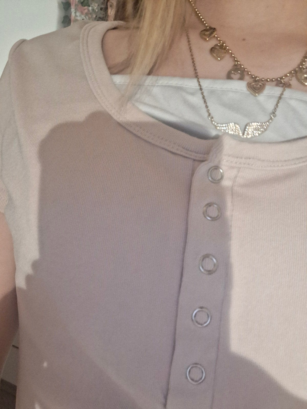 Y2K Roze Henley Baby Doll Top - Maat XS, Ophalen of Verzenden, Korte mouw, Roze, Maat 34 (XS) of kleiner
