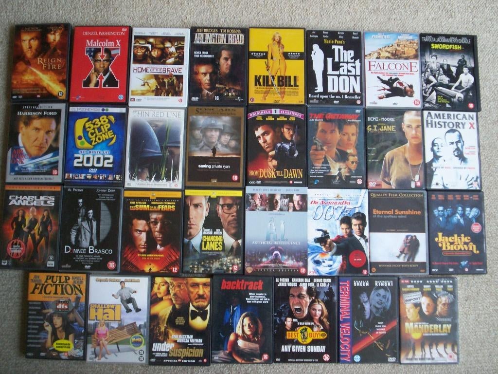 44 Originele DVD's o.m. Actie, Thriller, Oorlog, Drama, enz., Vanaf 12 jaar, Ophalen of Verzenden, Zo goed als nieuw, Actie