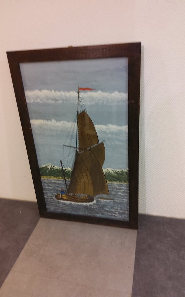 Aquarel ges. J.Vaerenbergh Jan 1952 lijst met glas:70x53cm, Antiek en Kunst, Ophalen