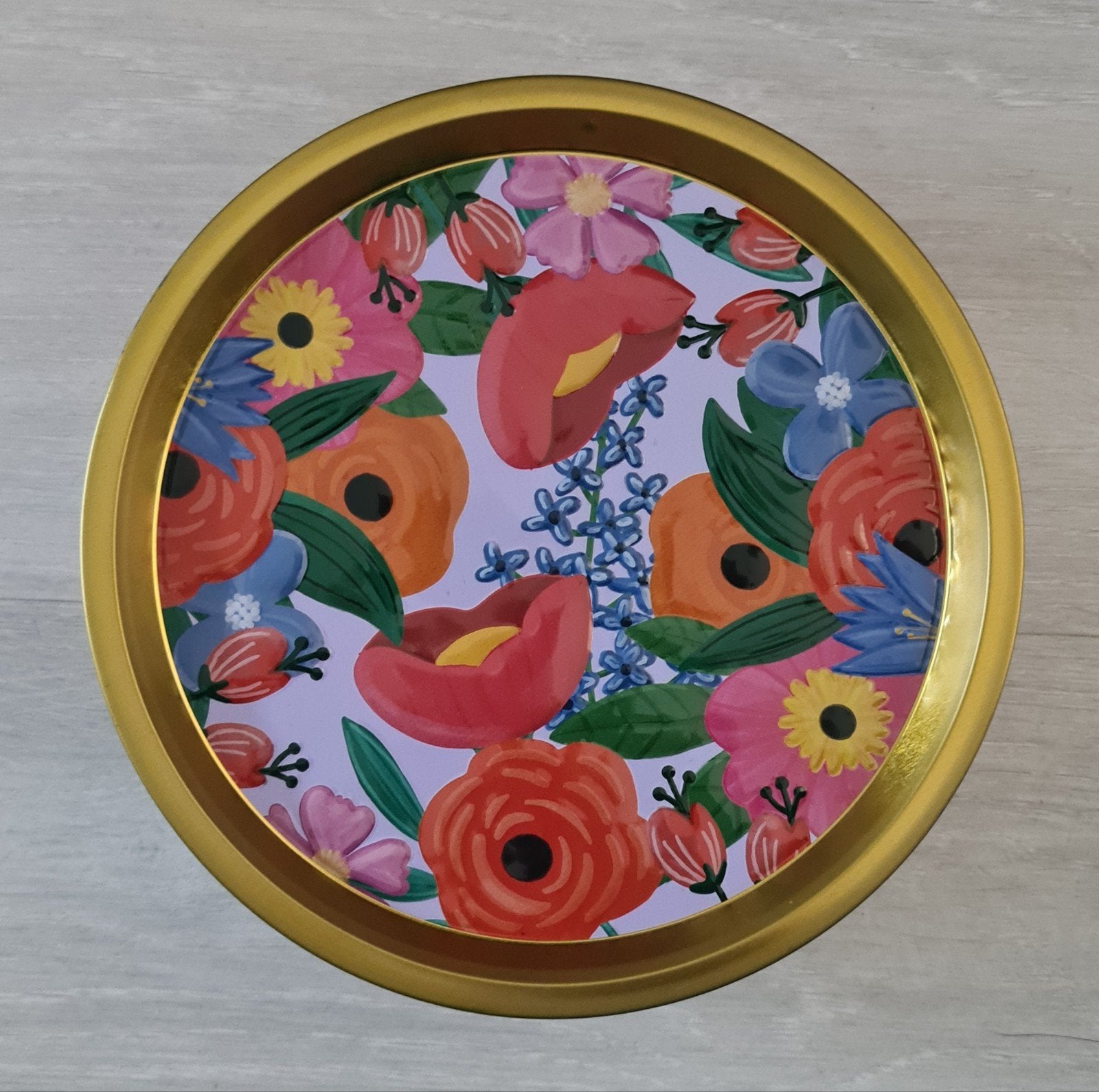 Koekjesblik bloemen, Verzamelen, Ophalen, Zo goed als nieuw, Koek(jes), Overige merken