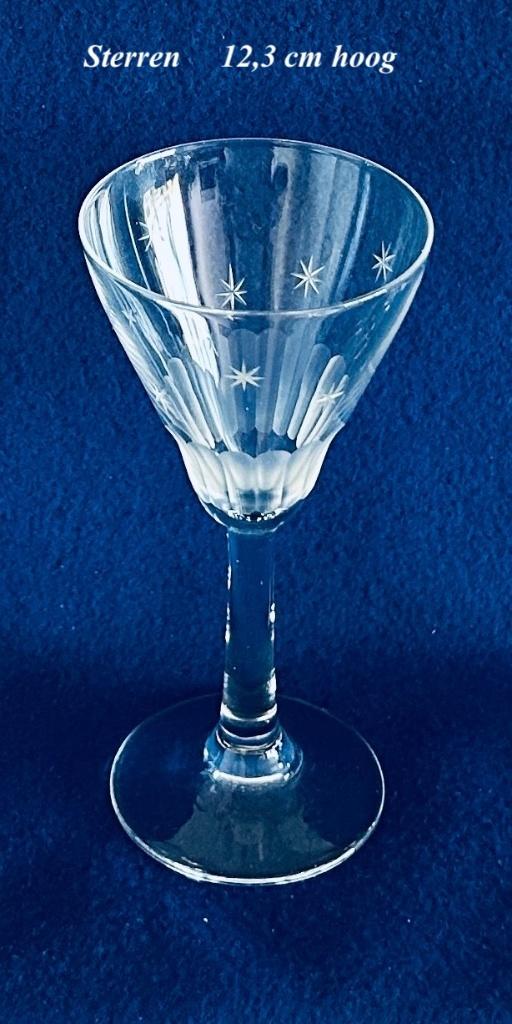 Portglas Sterren Gravure 12,3 h Glas Kristal Gegraveerd, Antiek en Kunst, Antiek | Glas en Kristal, Ophalen