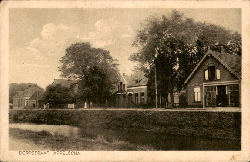 Appelscha - Dorpstraat, Ophalen of Verzenden, 1920 tot 1940, Gelopen, Friesland