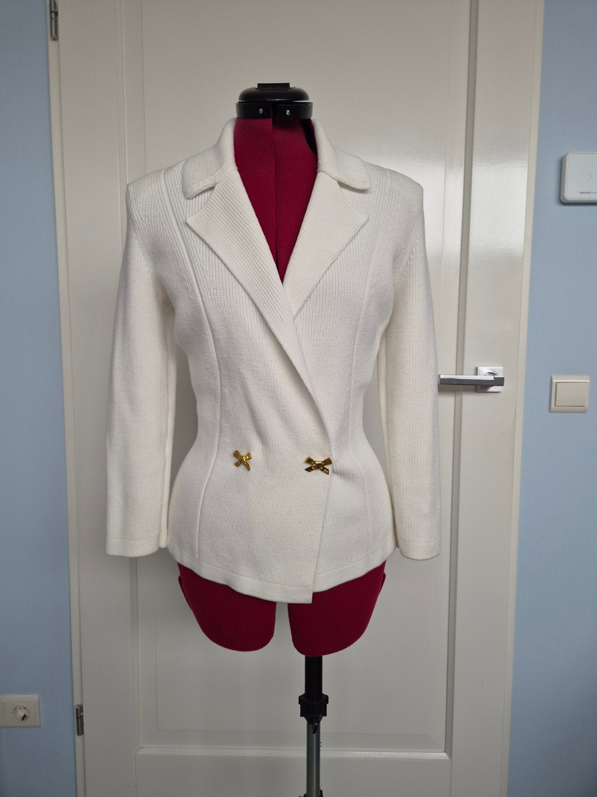 Elisabetta Franchi Gebreide Blazer IT40 - Perfecte Staat, Elisabetta Franchi, Wit, Ophalen of Verzenden, Zo goed als nieuw