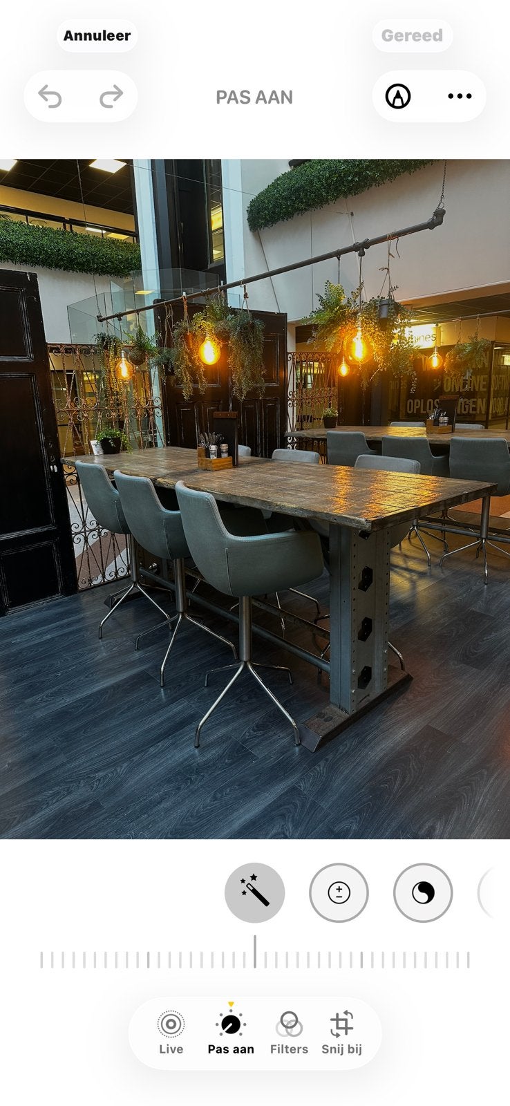 Hoge tafel + barkrukken industrieel, Huis en Inrichting, Tafels | Eettafels, Ophalen, Overige materialen, Gebruikt, 200 cm of meer
