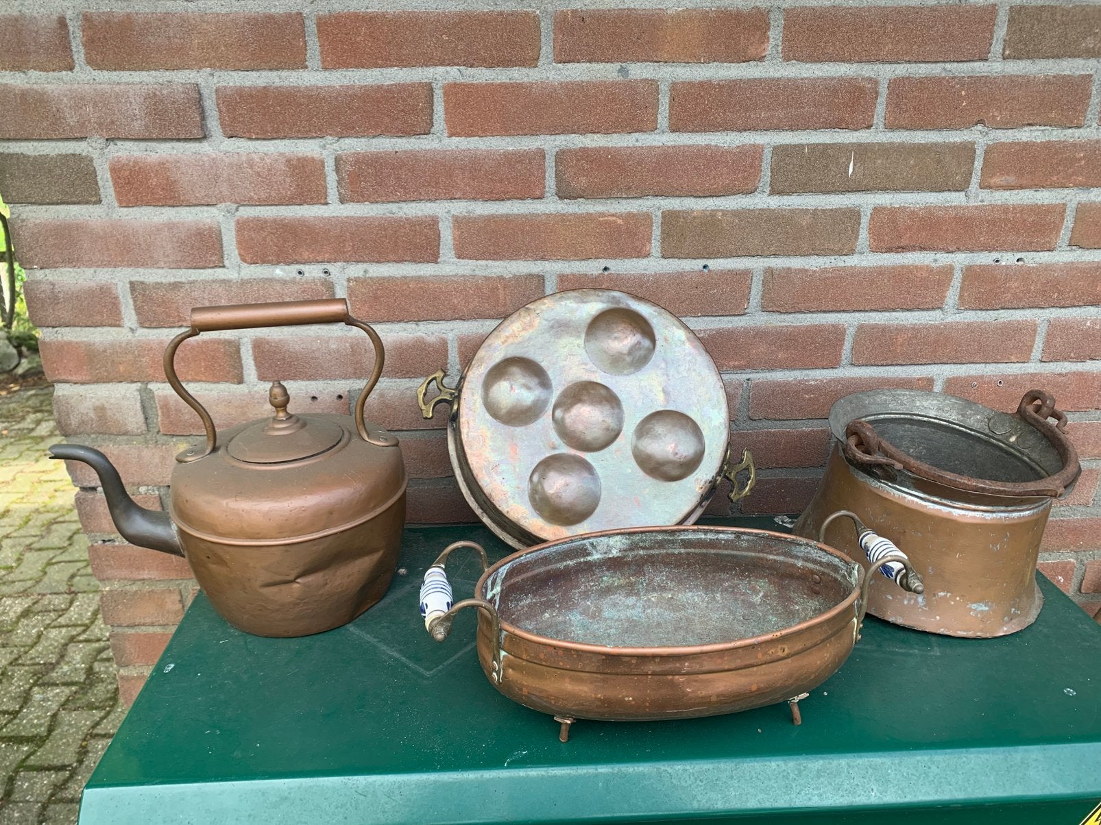 Koperen schalen en ketel., Antiek en Kunst, Antiek | Koper en Brons, Ophalen, Koper
