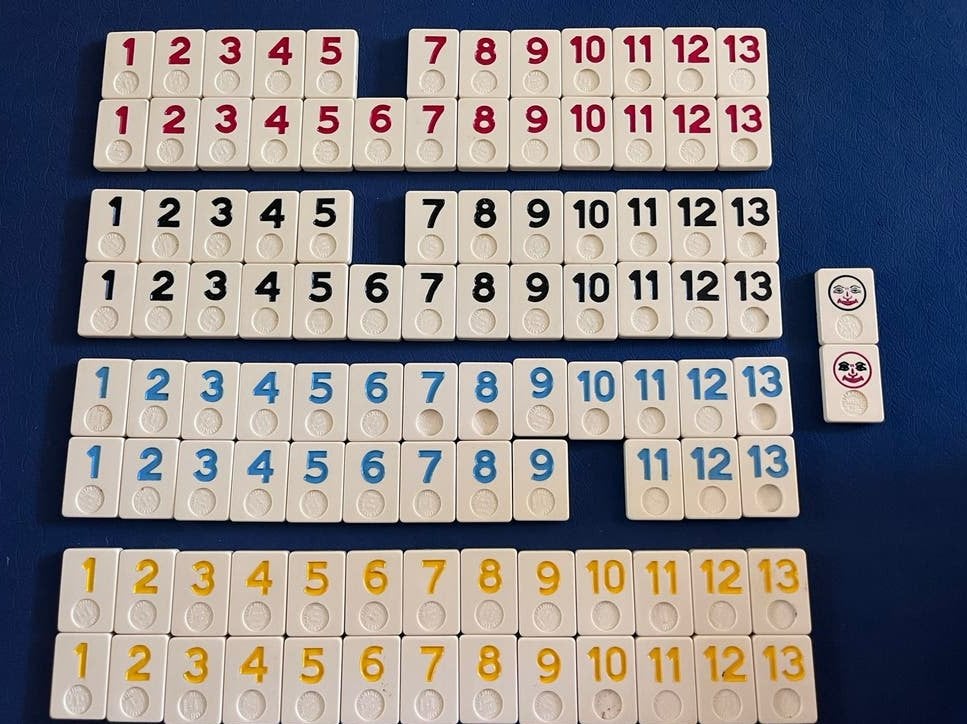 Onderdelen Vintage Deluxe Rummikub Spel, Hobby en Vrije tijd, Gezelschapsspellen | Bordspellen, Drie of vier spelers, Verzenden