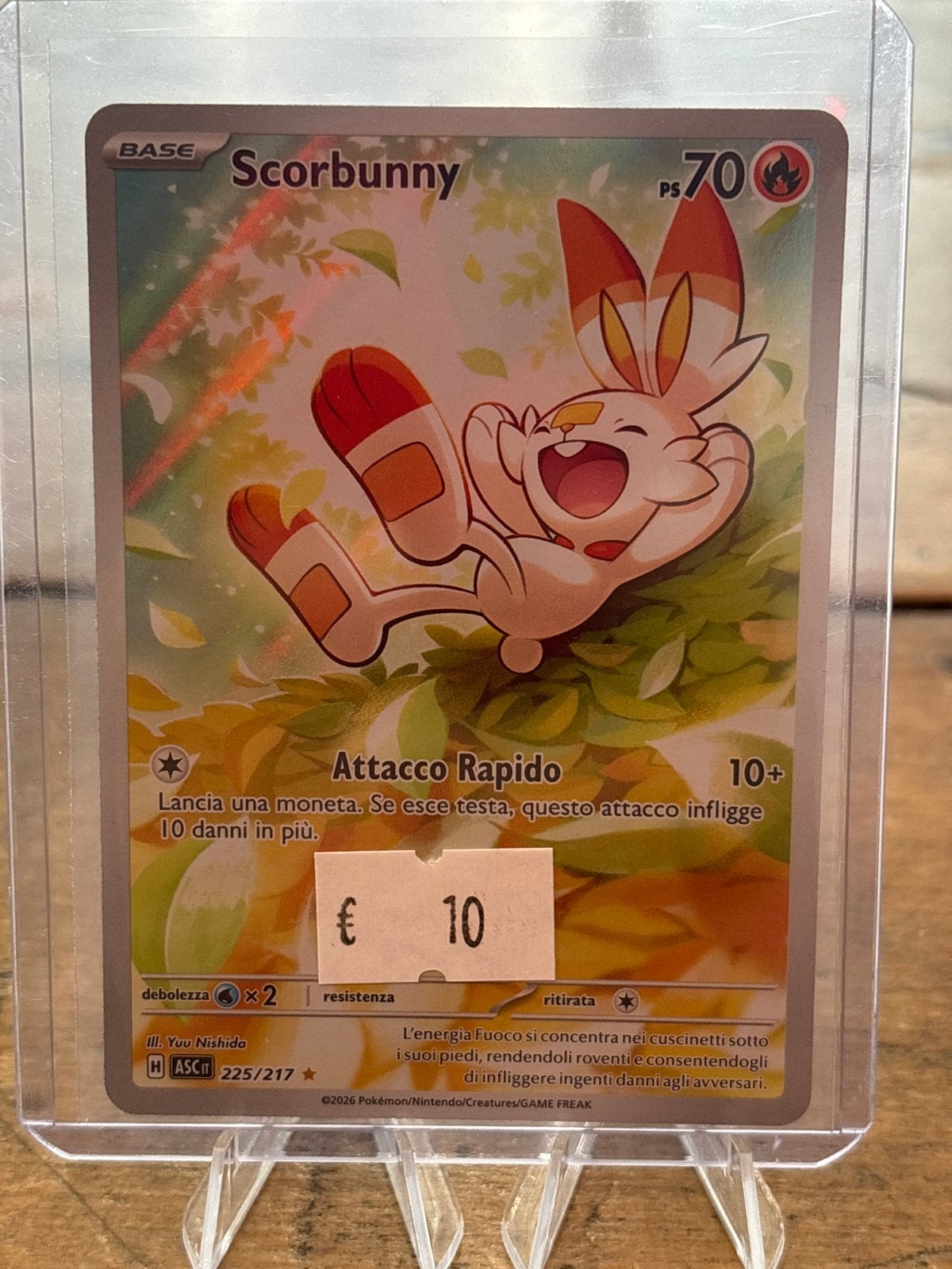 Scorbunny Pokémon kaart - Italiaans - asc 225, Ophalen of Verzenden, Zo goed als nieuw, Losse kaart