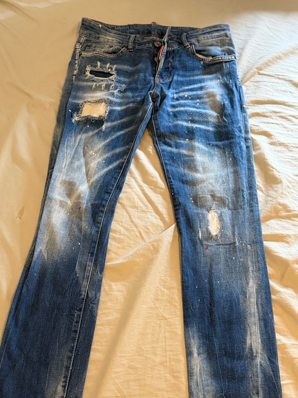 Dsquared2 Tidy Biker Jeans - Maat 44, Ophalen of Verzenden, Gedragen, Blauw, W32 (confectie 46) of kleiner