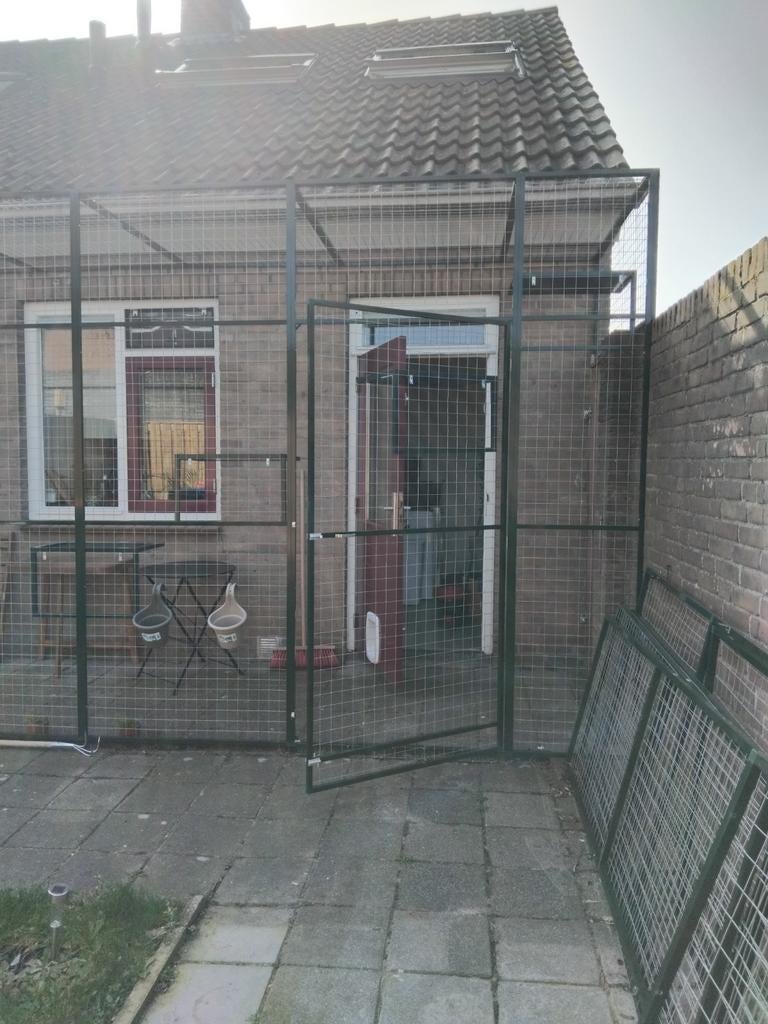 Grote kattenren/volière met poort van kattenren com Best, Tuin en Terras, Ophalen, Met poort, Gaashekwerk, Nieuw