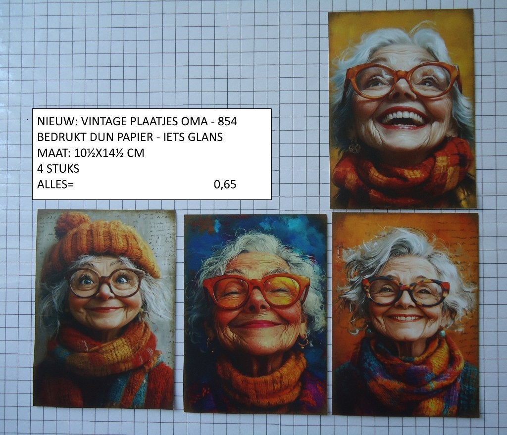 vintage plaatjes oma 854 ( alleen verzenden, Ophalen, Nieuw, Meerdere plaatjes