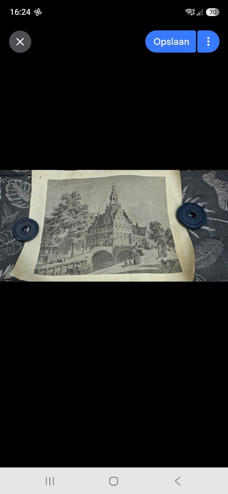 Vintage kaarten/prenten Franeker, Leeuwarden, Bolsward, Gebruikt, Ophalen of Verzenden, Voor 1940, Prent