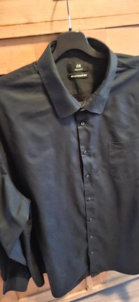 Zwart herenoverhemd 5xl maat 50, Kleding | Heren, Grote Maten, Overhemd, Ophalen of Verzenden, Zo goed als nieuw, C & A