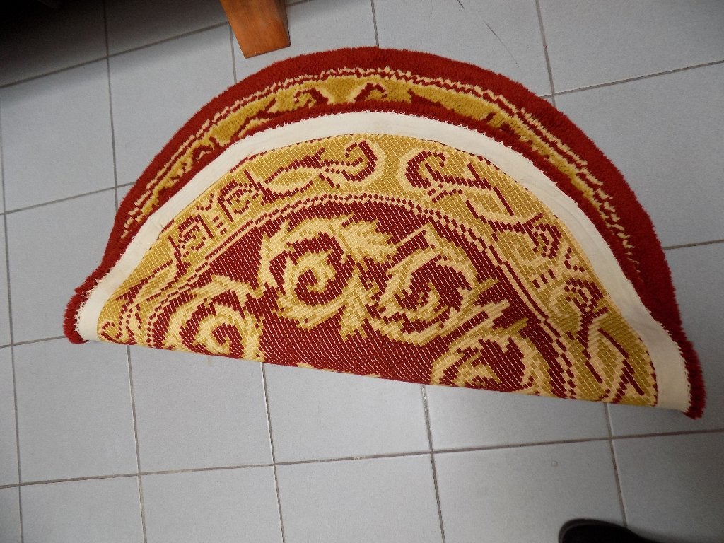 vloerkleed, Gebruikt, Rood, Rond, Ophalen of Verzenden