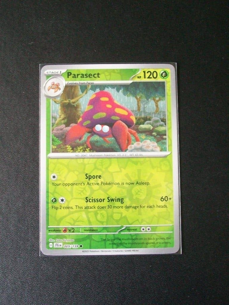 3822. Nieuwe Pokemon Kaart Holofoil PARASECT HP120 (005/159), Verzenden, Nieuw, Losse kaart, Foil