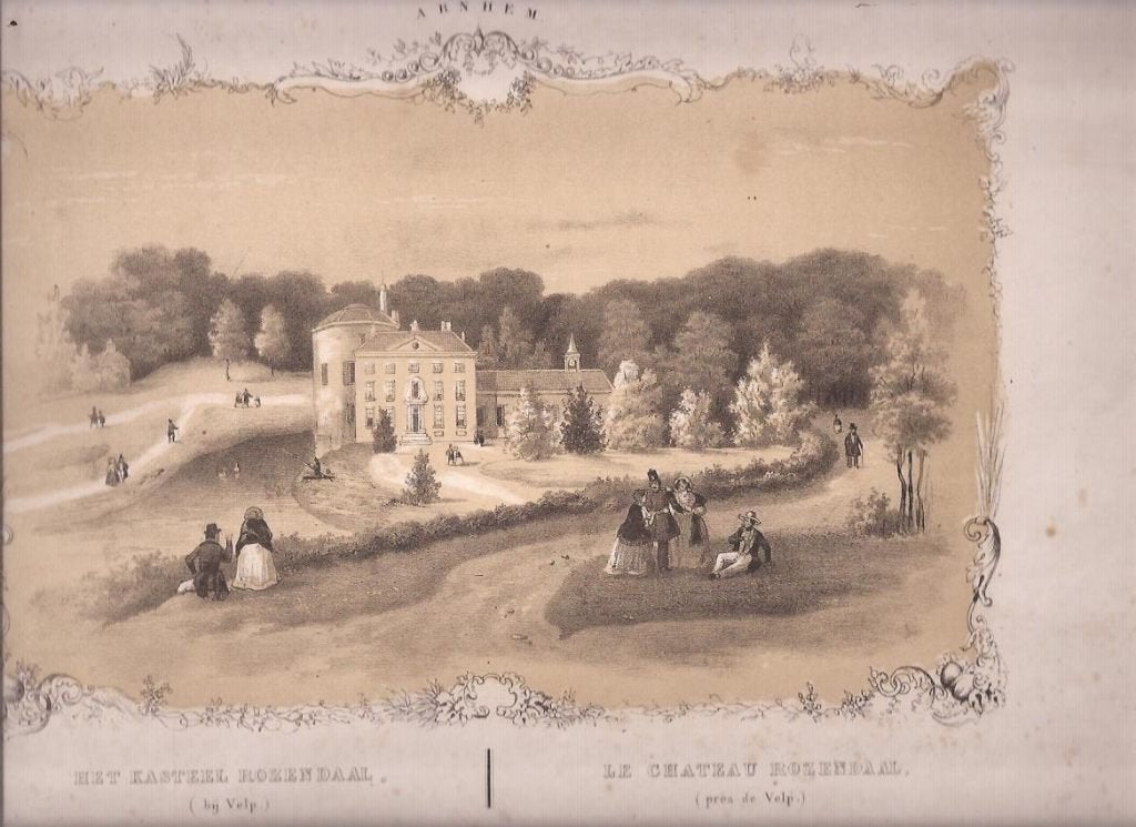 Het Kasteel Rozendaal, (bij Velp) = le Chateau Rozendaal (p, Ophalen of Verzenden, Blanco verso, Landschap, 1800 - 1899