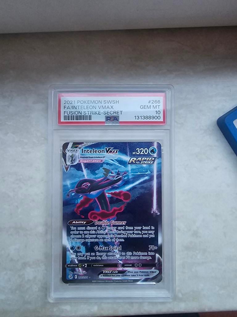 Inteleon VMAX Secret Rare PSA 10 - Fusion Strike Pokémon, Hobby en Vrije tijd, Verzamelkaartspellen | Pokémon, Ophalen of Verzenden