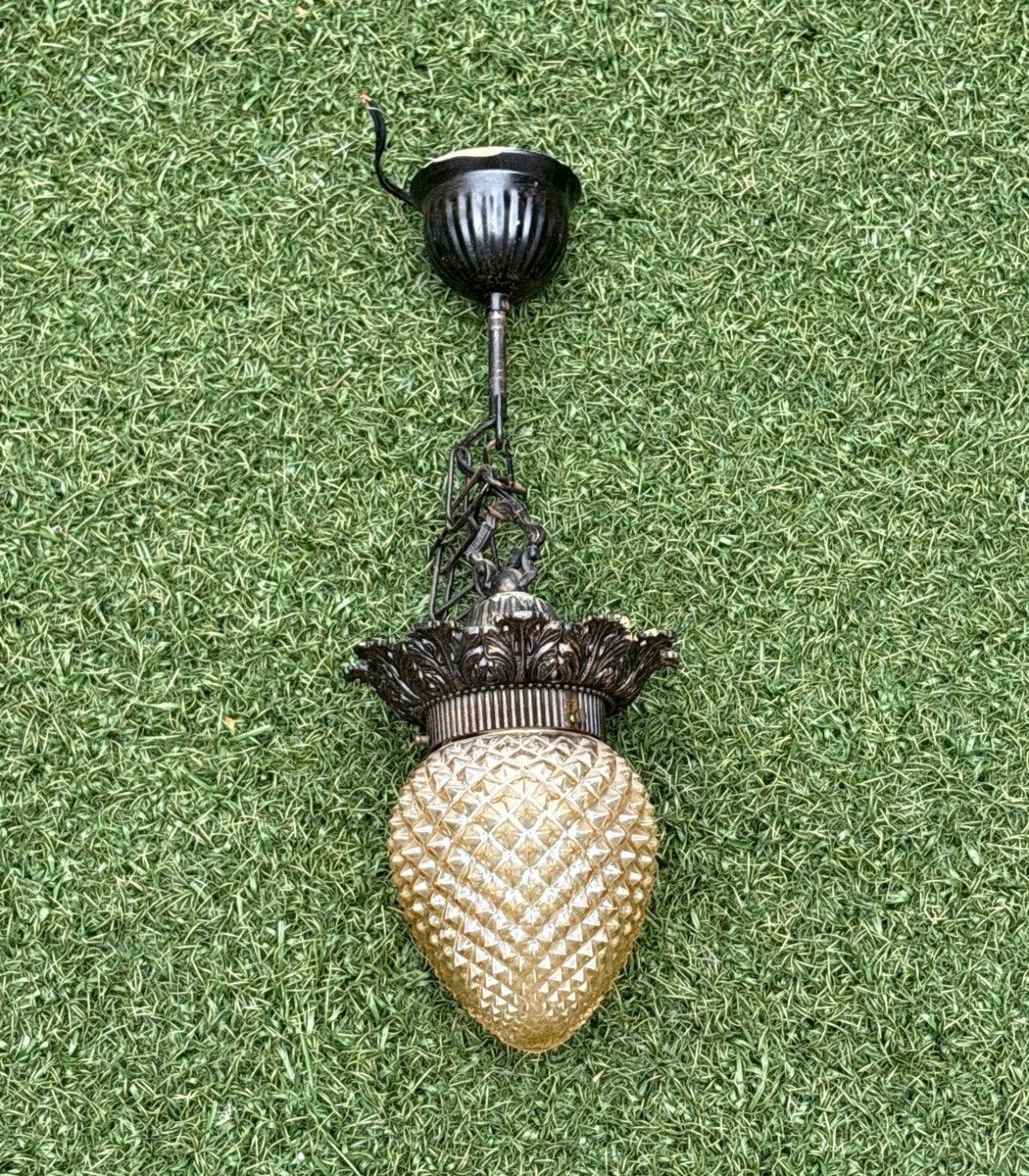 Antieke hanglamp, Ophalen