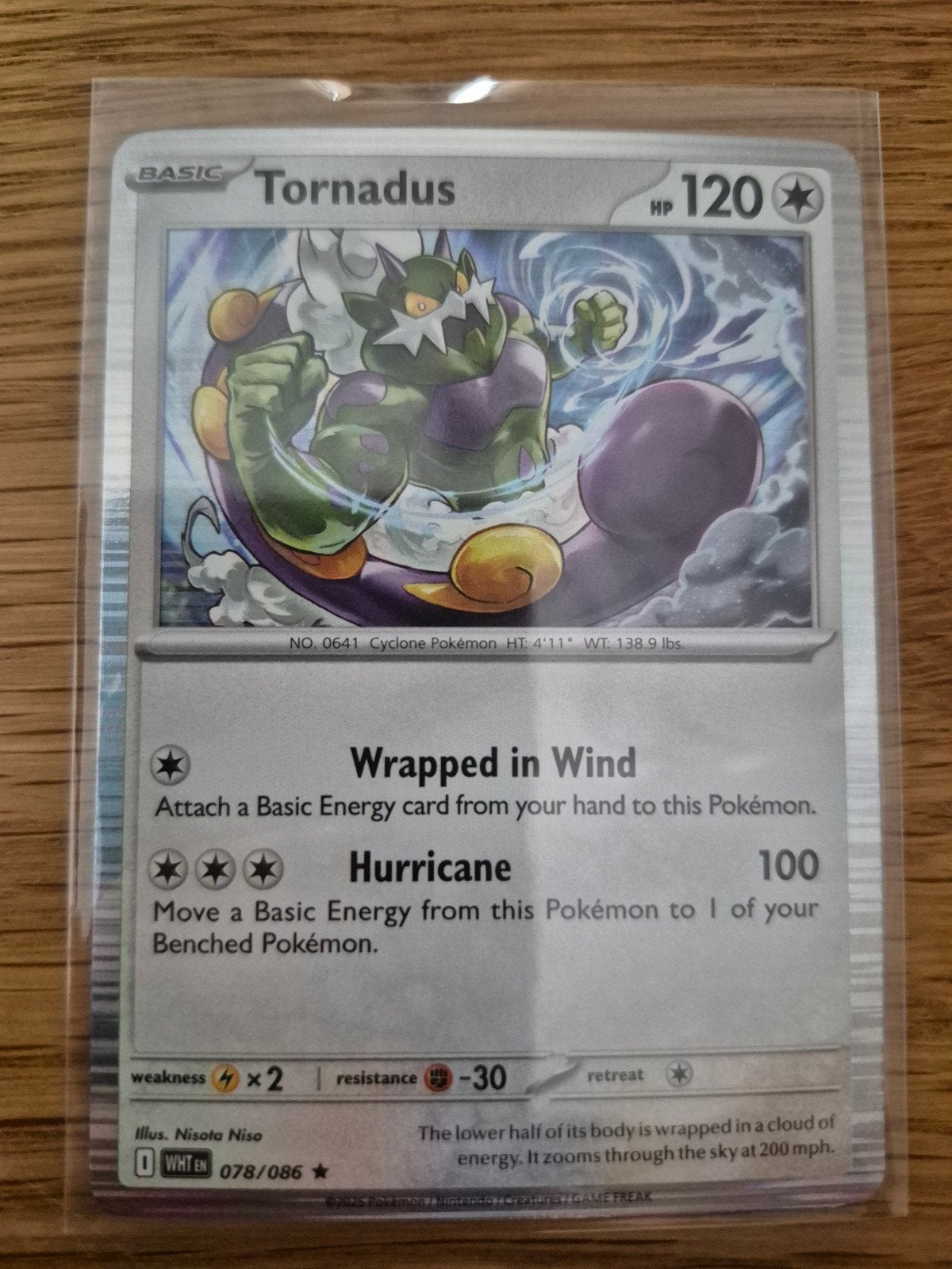 Tornadus 078/086 Rare Holo, Ophalen of Verzenden, Zo goed als nieuw, Losse kaart, Foil