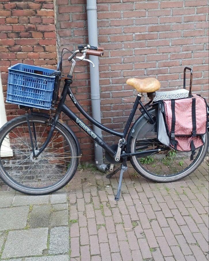 Vogue Mamafiets met roestplekken en accessoires, Terugtraprem, Gebruikt, 47 tot 50 cm, Mandje