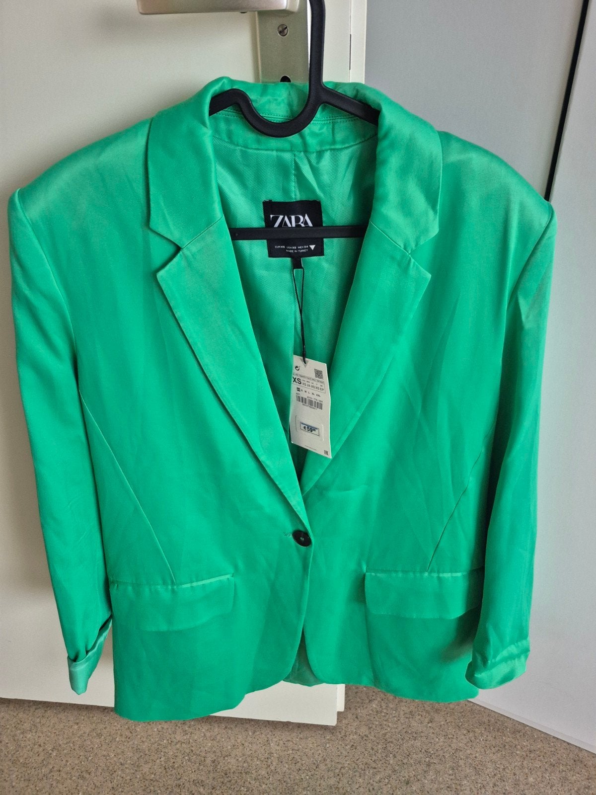 Zara Groen Jasje en Broek Set - Maat S, Kostuum of Pak, Zara, Ophalen of Verzenden, Zo goed als nieuw