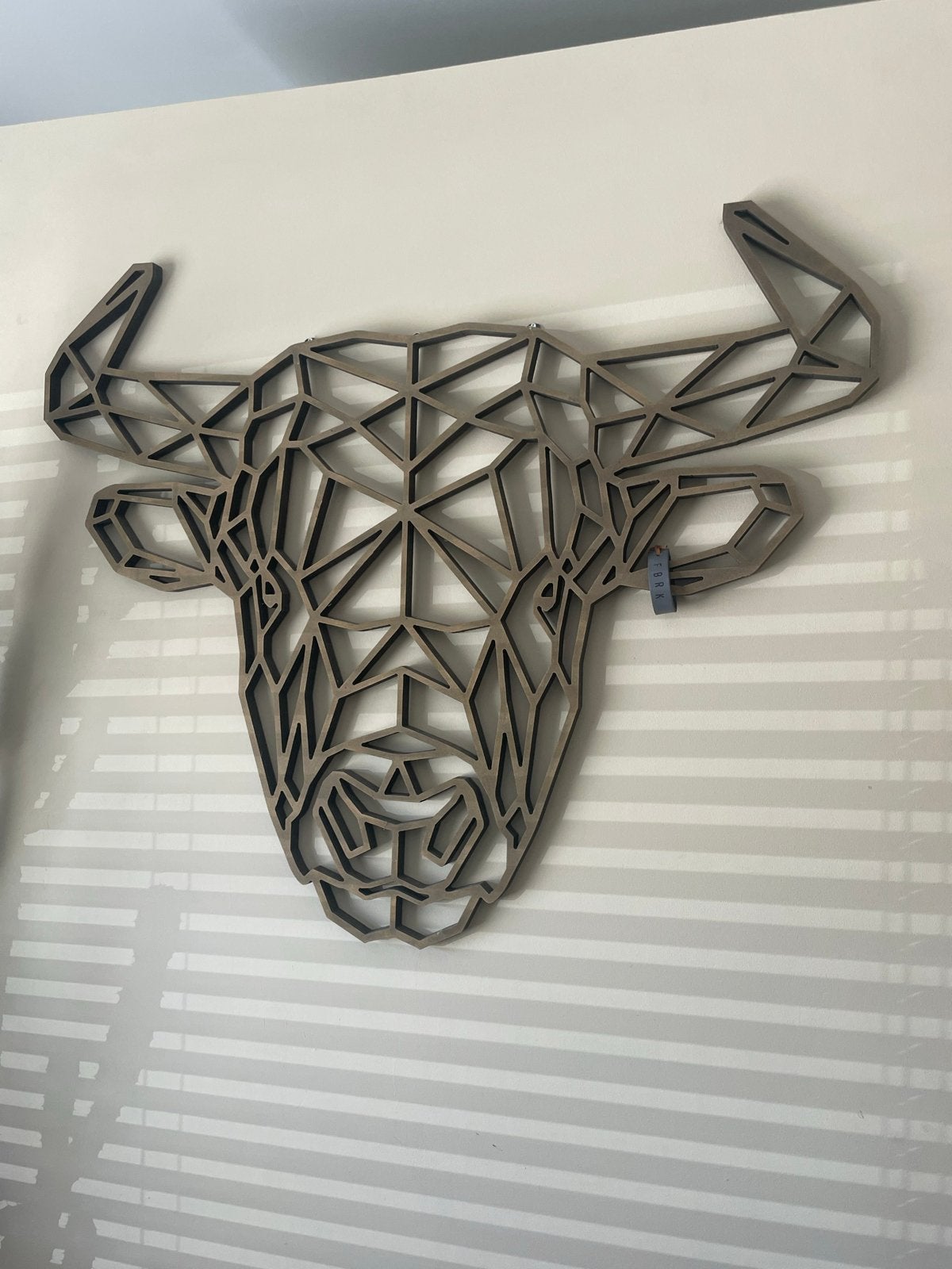 Wanddecoratie Stierkop - Fabryk Design (95x80 cm), Wandsculptuur, Gebruikt, Industrieel, Hout