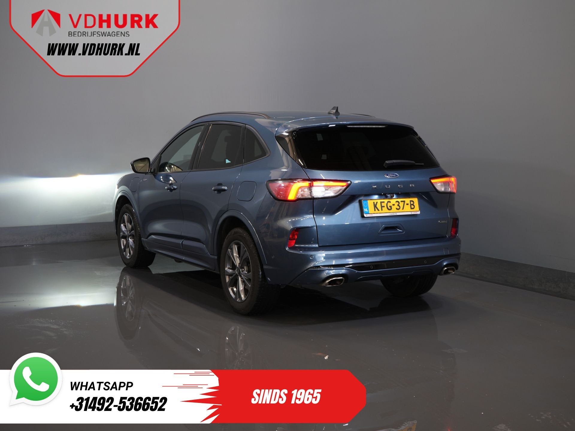 Ford Kuga 2.5 PHEV 225 pk ST-Line LED/ Head-Up/ Adapt.cruise, Auto's, 14 kWh, Gebruikt, 4 cilinders, Blauw