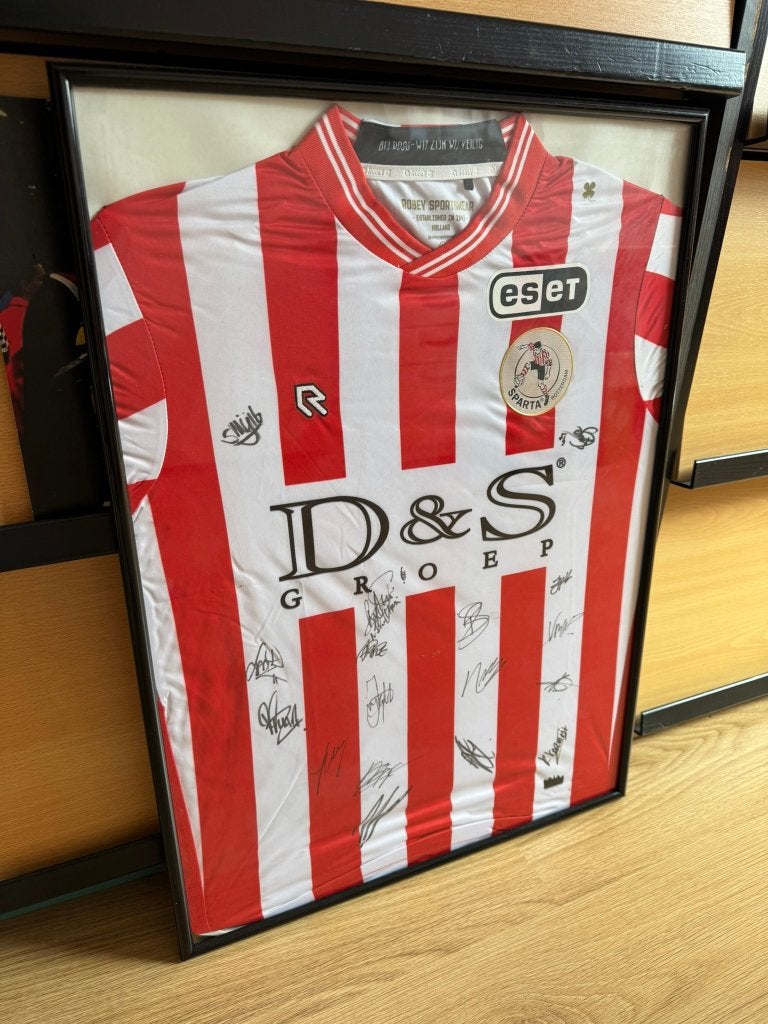 Sparta Robey Voetbalshirt Ingelijst met Handtekeningen 19/20, Maat 52/54 (L), Robey, Ophalen of Verzenden, Zo goed als nieuw