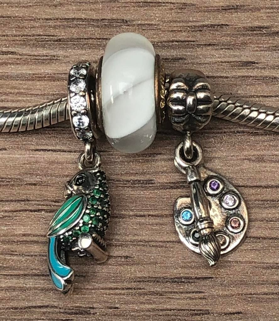 Leuke zilveren bedels, passen op Pandora armband €10 ps, Ophalen, Pandora, Zo goed als nieuw, 4 bedels of meer