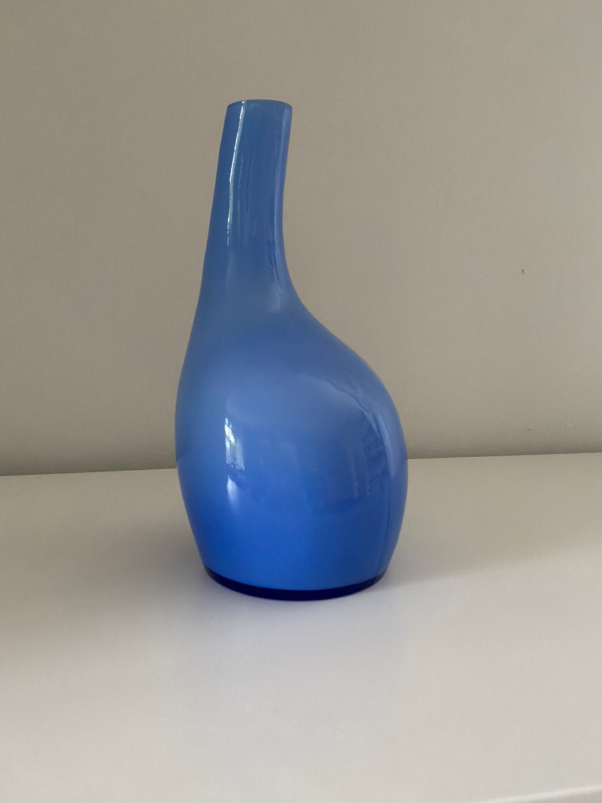 Vintage Empoli Opaline Glazen vaas MCM 27 cm, Ophalen of Verzenden